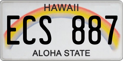 HI license plate ECS887