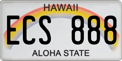 HI license plate ECS888