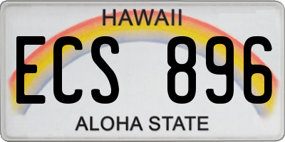 HI license plate ECS896