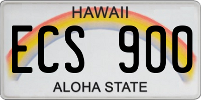 HI license plate ECS900
