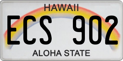 HI license plate ECS902