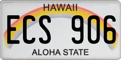 HI license plate ECS906