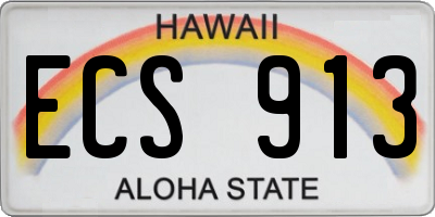HI license plate ECS913