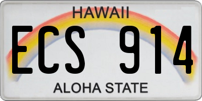 HI license plate ECS914