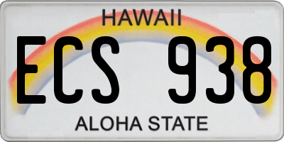 HI license plate ECS938