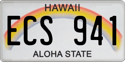 HI license plate ECS941