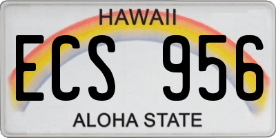 HI license plate ECS956