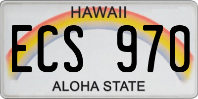 HI license plate ECS970