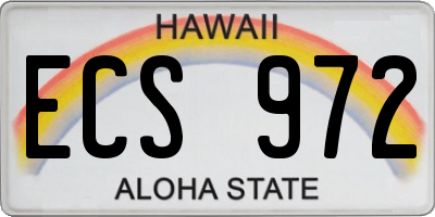 HI license plate ECS972