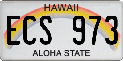 HI license plate ECS973