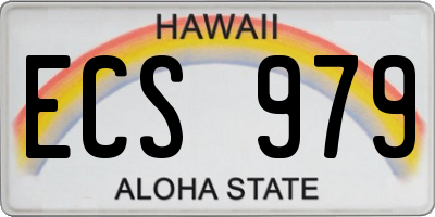 HI license plate ECS979