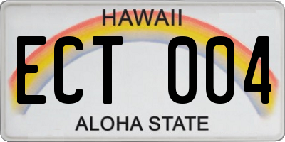 HI license plate ECT004