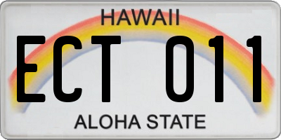 HI license plate ECT011