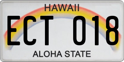 HI license plate ECT018