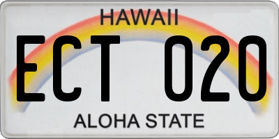 HI license plate ECT020