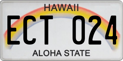 HI license plate ECT024