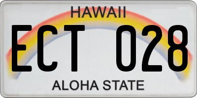 HI license plate ECT028