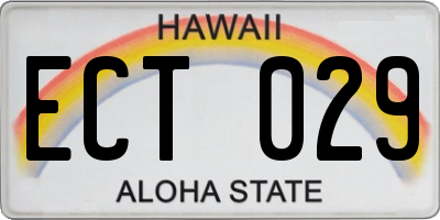 HI license plate ECT029