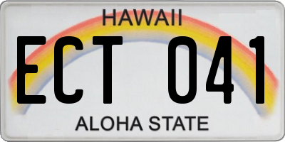 HI license plate ECT041