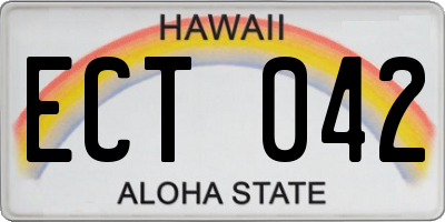 HI license plate ECT042