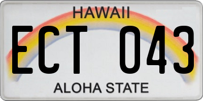 HI license plate ECT043