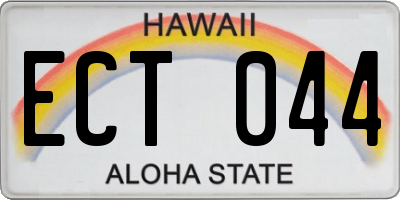 HI license plate ECT044