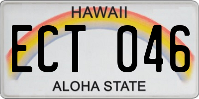 HI license plate ECT046