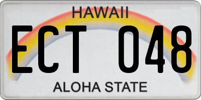 HI license plate ECT048