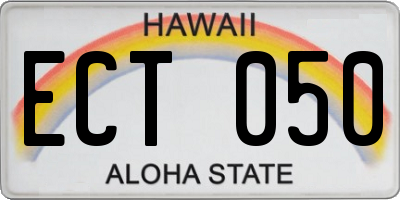 HI license plate ECT050