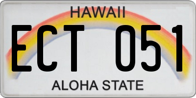 HI license plate ECT051
