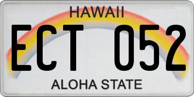 HI license plate ECT052