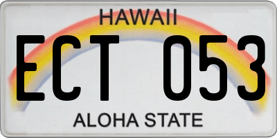 HI license plate ECT053