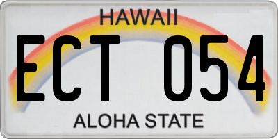 HI license plate ECT054