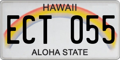 HI license plate ECT055