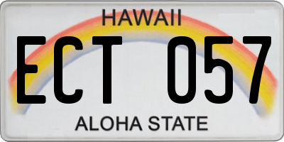 HI license plate ECT057