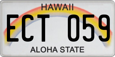 HI license plate ECT059