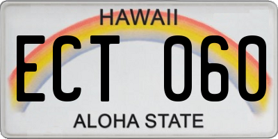 HI license plate ECT060
