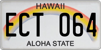 HI license plate ECT064
