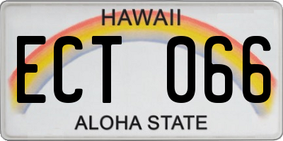 HI license plate ECT066