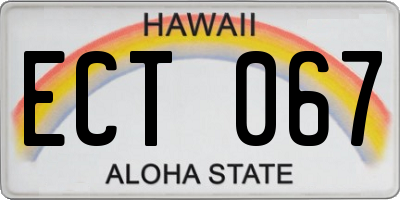 HI license plate ECT067