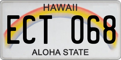 HI license plate ECT068