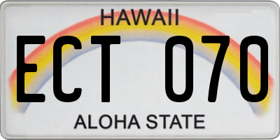 HI license plate ECT070