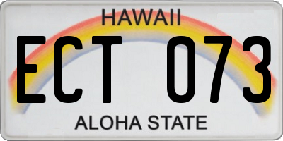 HI license plate ECT073