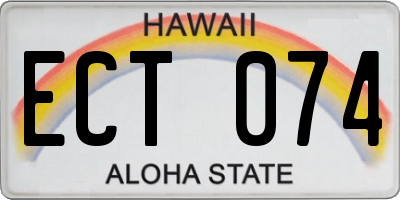HI license plate ECT074