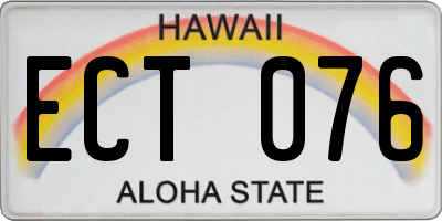 HI license plate ECT076