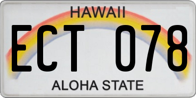 HI license plate ECT078