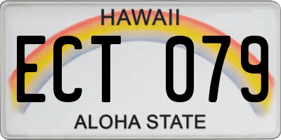 HI license plate ECT079