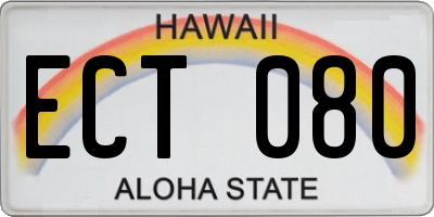 HI license plate ECT080