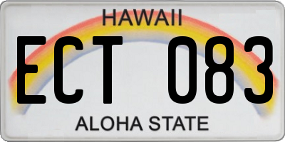 HI license plate ECT083