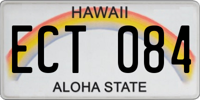 HI license plate ECT084